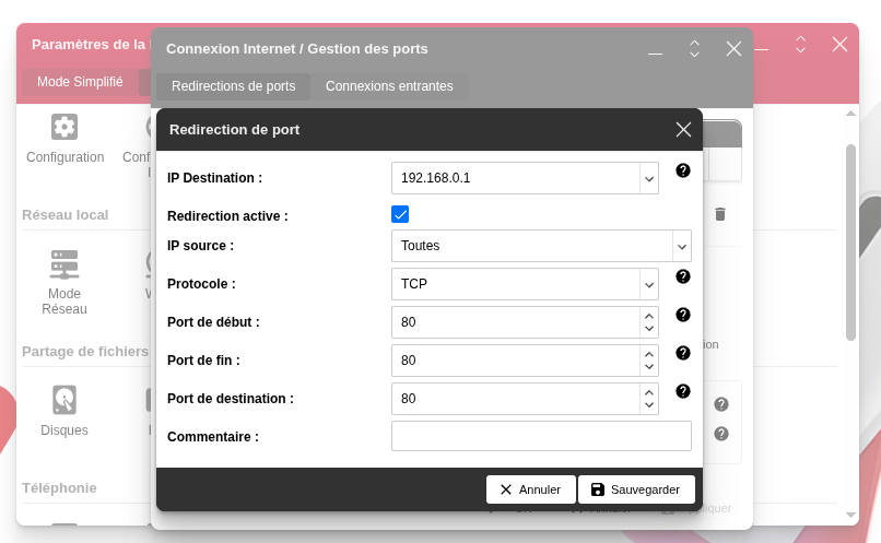 Création d'une redirection